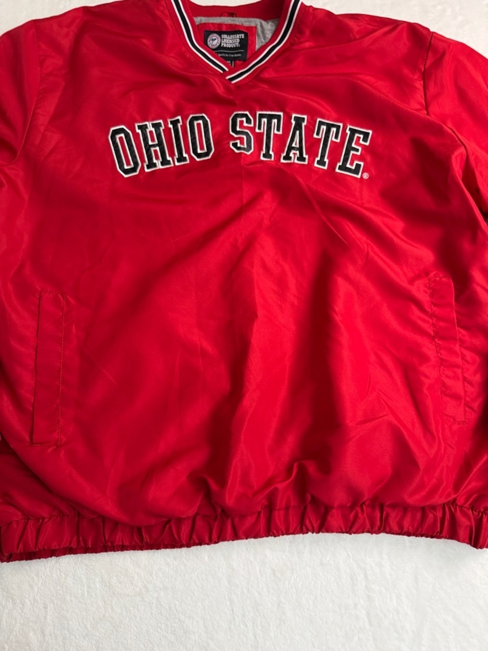 Ohio State Red Pullover Windbreaker Sweatshirt - Picture 4 of 9